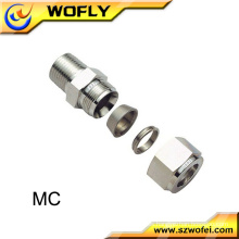 MC-04-2 accesorios de tubo macho recto de la virola de acero inoxidable